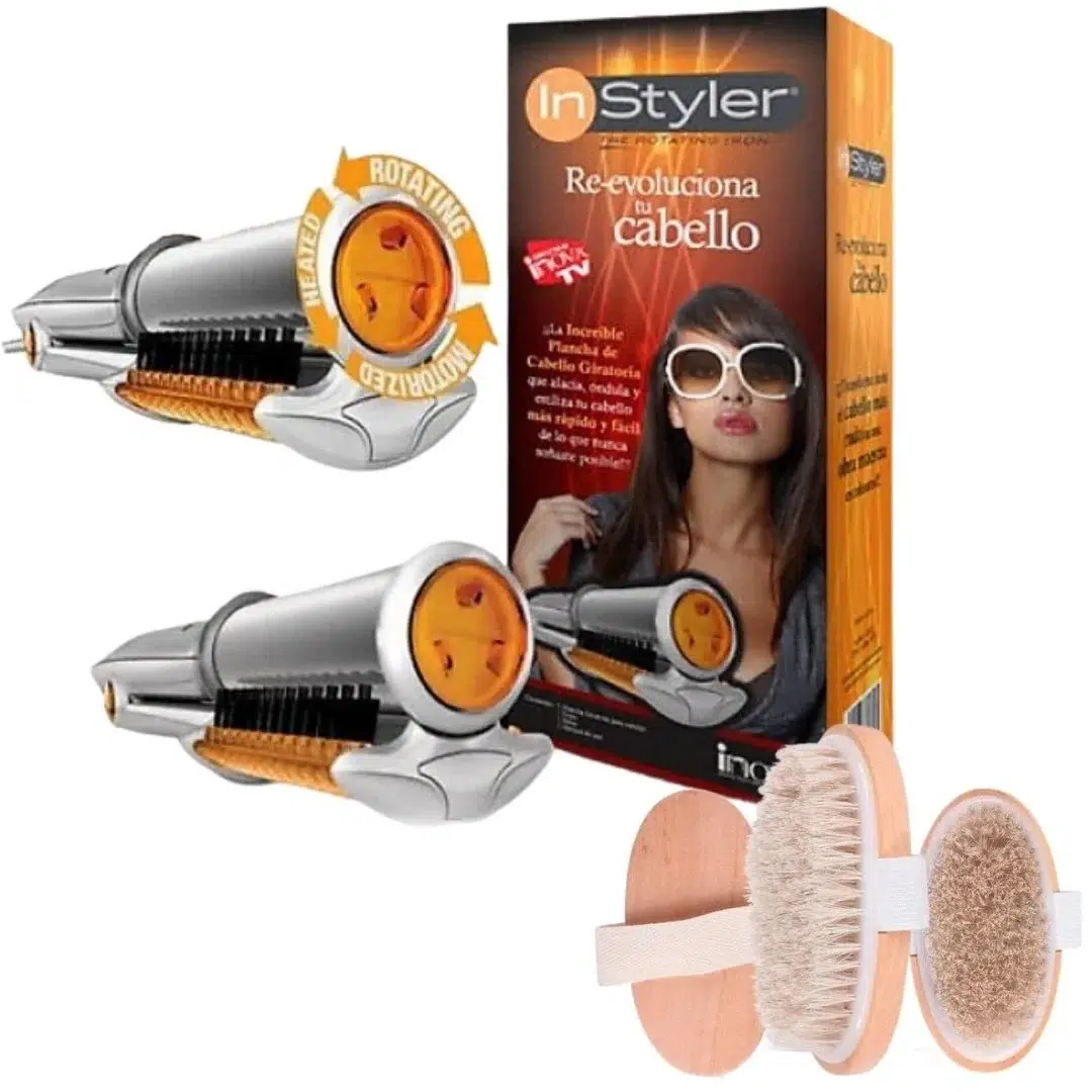 İnstyler Döner Demirli Ve At Kılı Selülit Fırçası Seti - Saçınızı Şekillendirin İnstyler Döner Demirli Ve At Kılı Selülit Fırçası Seti - Saçınızı Şekillendirin