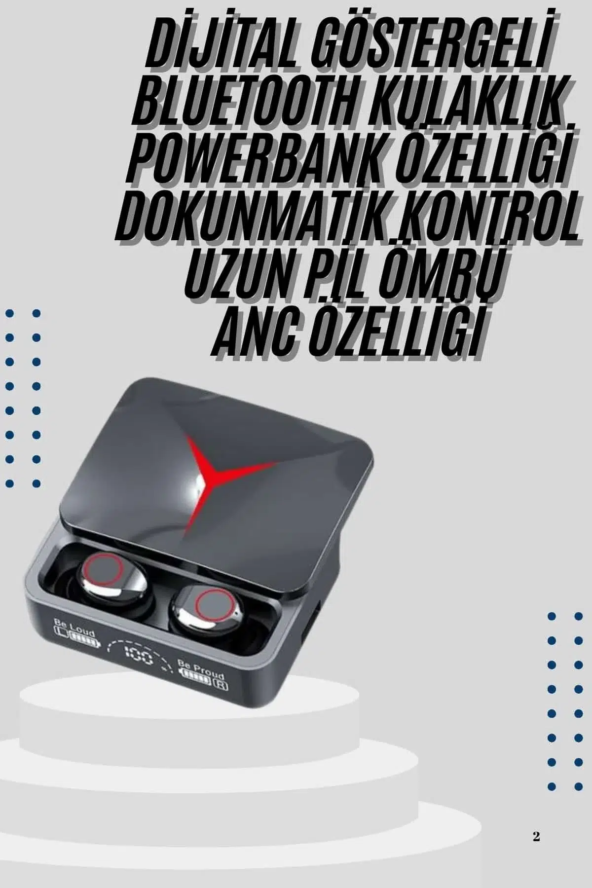 Kablosuz Bluetooth Kulaklık Powerbank Özellikli Göstergeli Hd Mikrofon Kablosuz Bluetooth Kulaklık Powerbank Özellikli Göstergeli Hd Mikrofon