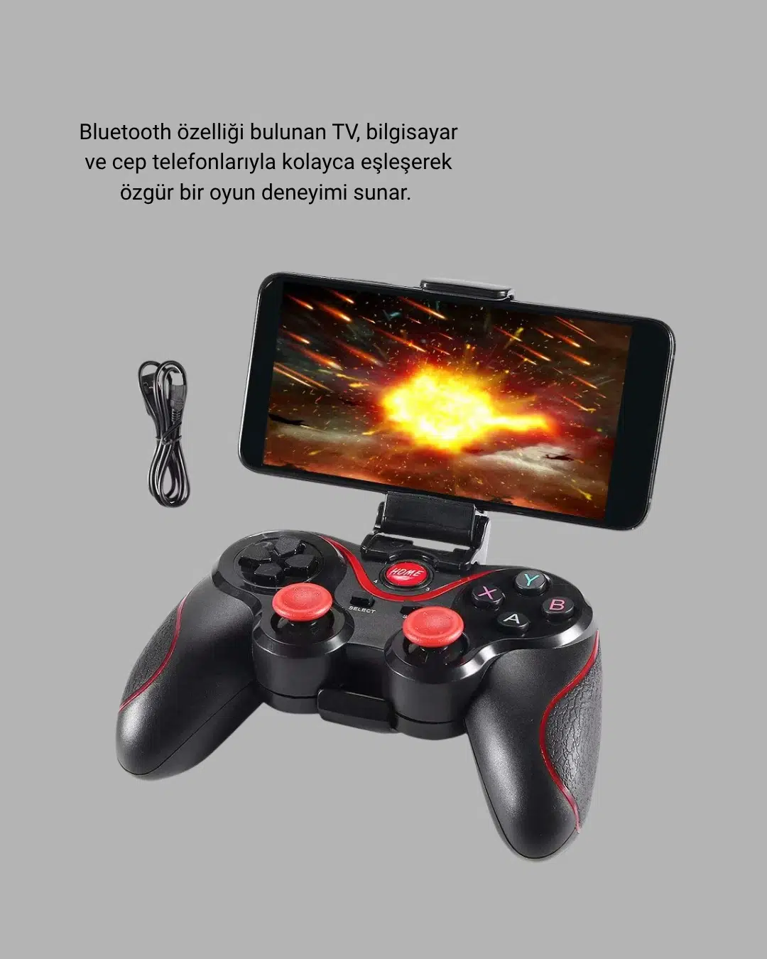 Kablosuz Bluetooth Oyun Kolu Mobil Tv Pc Uyumlu Ergonomik Tasarım Kablosuz Bluetooth Oyun Kolu Mobil Tv Pc Uyumlu Ergonomik Tasarım