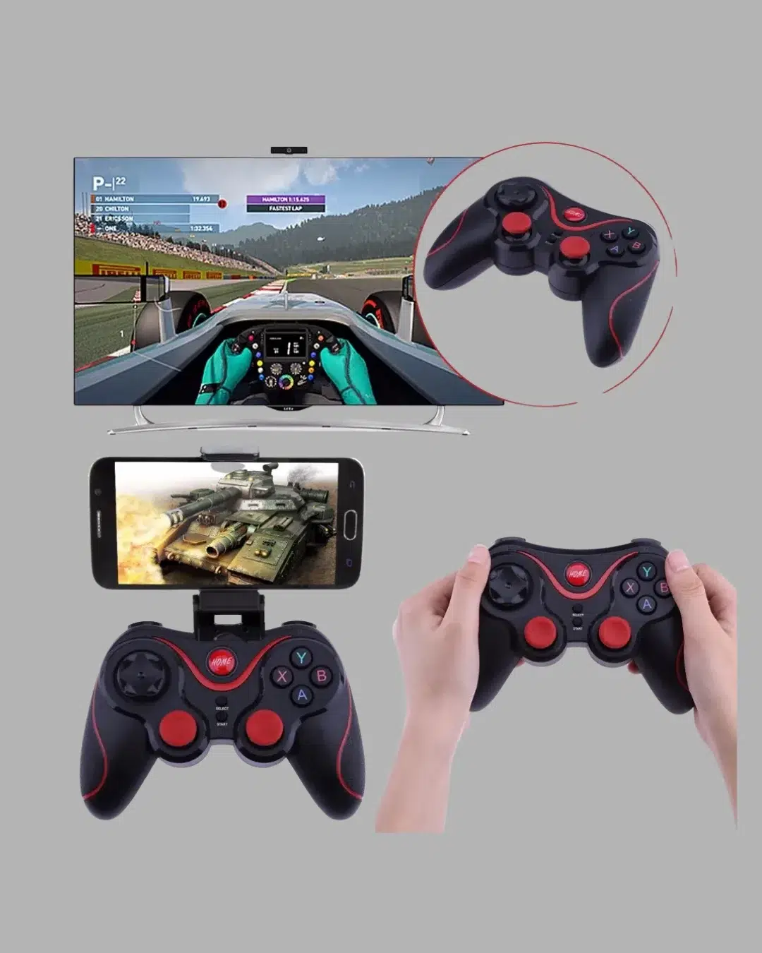 Kablosuz Bluetooth Oyun Kolu Mobil Tv Pc Uyumlu Ergonomik Tasarım Kablosuz Bluetooth Oyun Kolu Mobil Tv Pc Uyumlu Ergonomik Tasarım