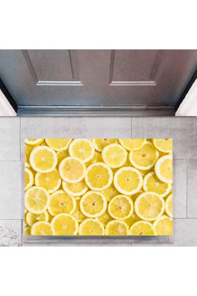 Kapı Önü Paspası Dekoratif Dijital Baskı Limon P-2327 Kapı Önü Paspası Dekoratif Dijital Baskı Limon P-2327