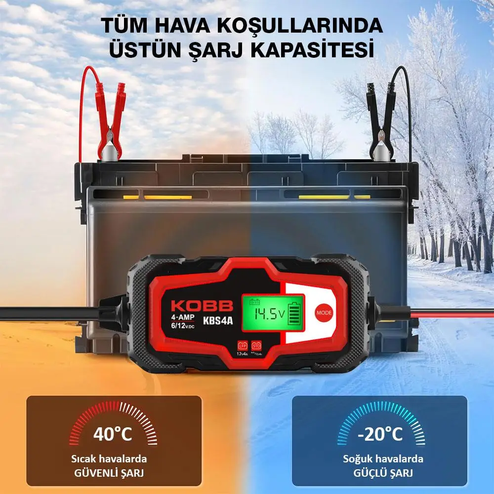 KOBB KBS4A 6/12V 120A Dijital Akü Şarj / Akü Bakım / Desülfatör ve Power Supply KOBB KBS4A 6/12V 120A Dijital Akü Şarj / Akü Bakım / Desülfatör ve Power Supply