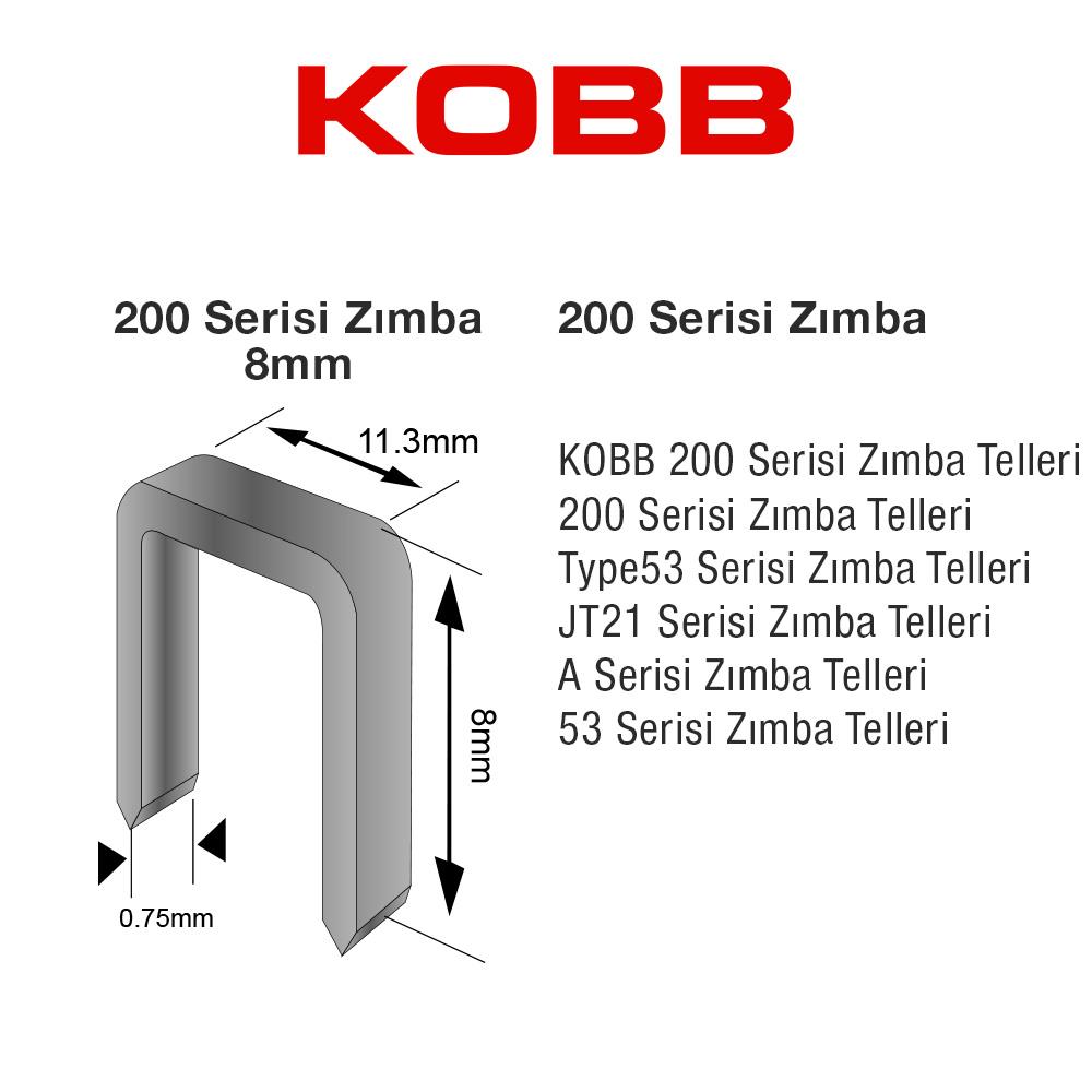 KOBB KBZ208 8mm 2500 Adet 200 Serisi Ağır Hizmet Tipi Zımba Teli KOBB KBZ208 8mm 2500 Adet 200 Serisi Ağır Hizmet Tipi Zımba Teli