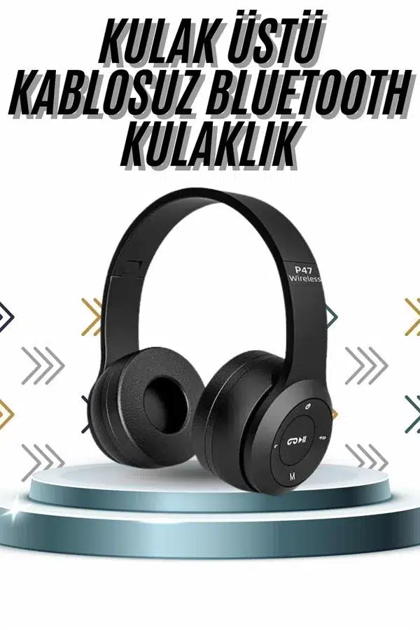 Kulak Üstü Bluetooth Kulaklık Yüksek Ses Kaliteli Ayarlanabilir Kulak Üstü Bluetooth Kulaklık Yüksek Ses Kaliteli Ayarlanabilir