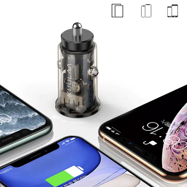 KUULAA 3.4A 17W Hızlı Şarj Şeffaf Mini Dual USB Araç Şarj Başlık KUULAA 3.4A 17W Hızlı Şarj Şeffaf Mini Dual USB Araç Şarj Başlık