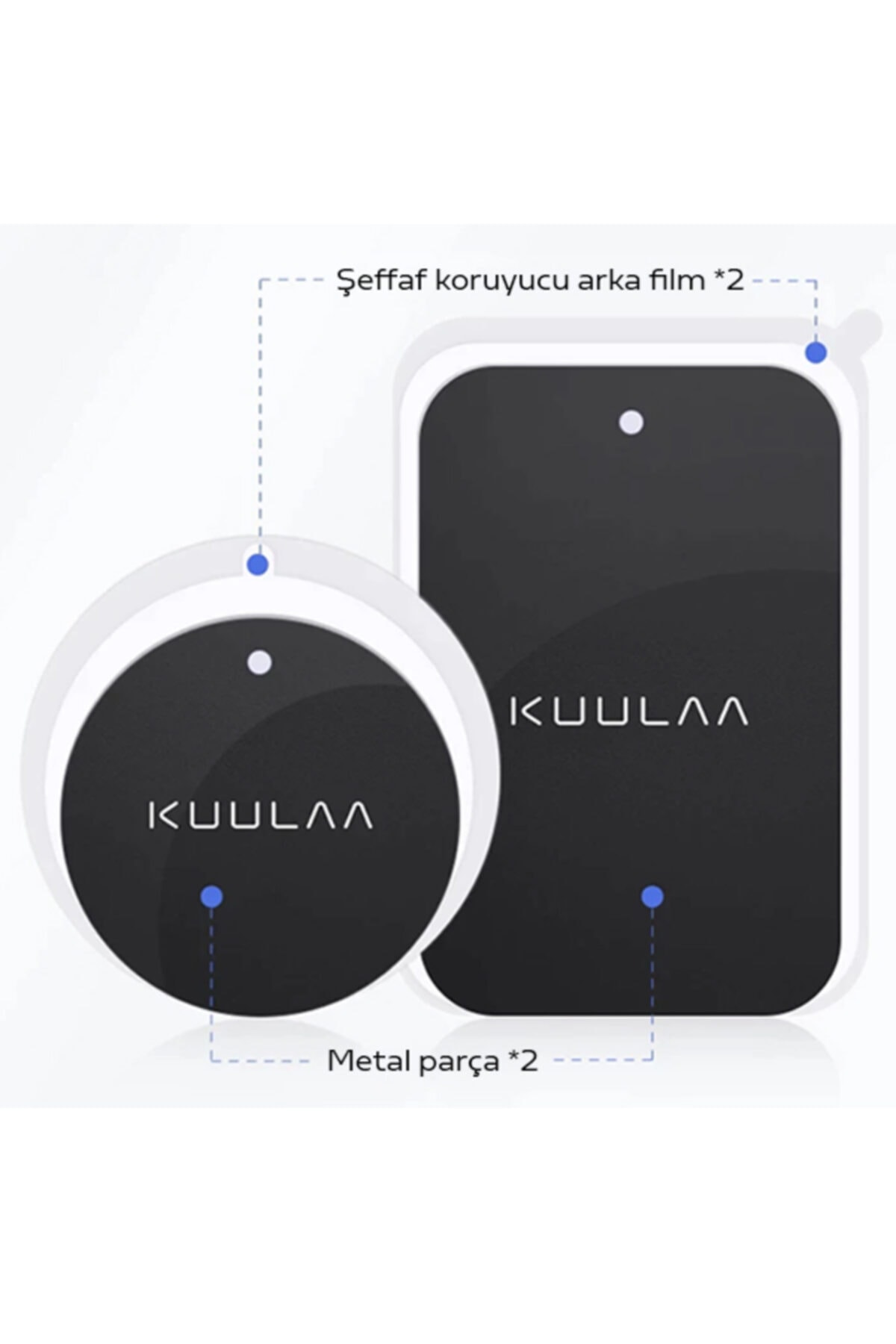 Kuulaa Magnetic-mıknatıslı Telefon Tutucular Için Metal Plaka Seti Siyah Kuulaa Magnetic-mıknatıslı Telefon Tutucular Için Metal Plaka Seti Siyah