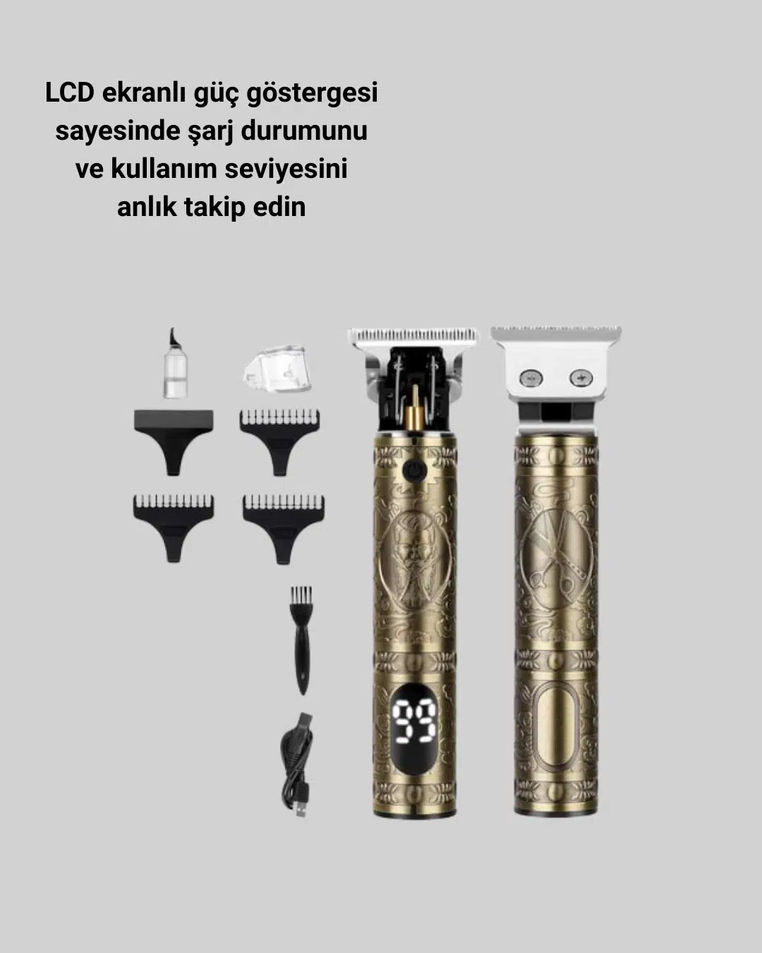 Lcd Ekranlı Şarjlı Tıraş Makinesi Erkek Saç Sakal Kesme Lcd Ekranlı Şarjlı Tıraş Makinesi Erkek Saç Sakal Kesme