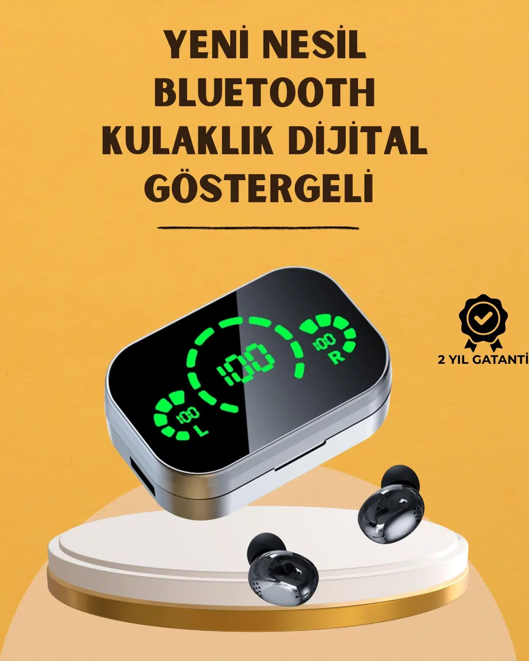 Led Ekranlı Kablosuz Kulaklık – Gürültü Önleyici Mikrofon Ve Dokunmatik Özellikli