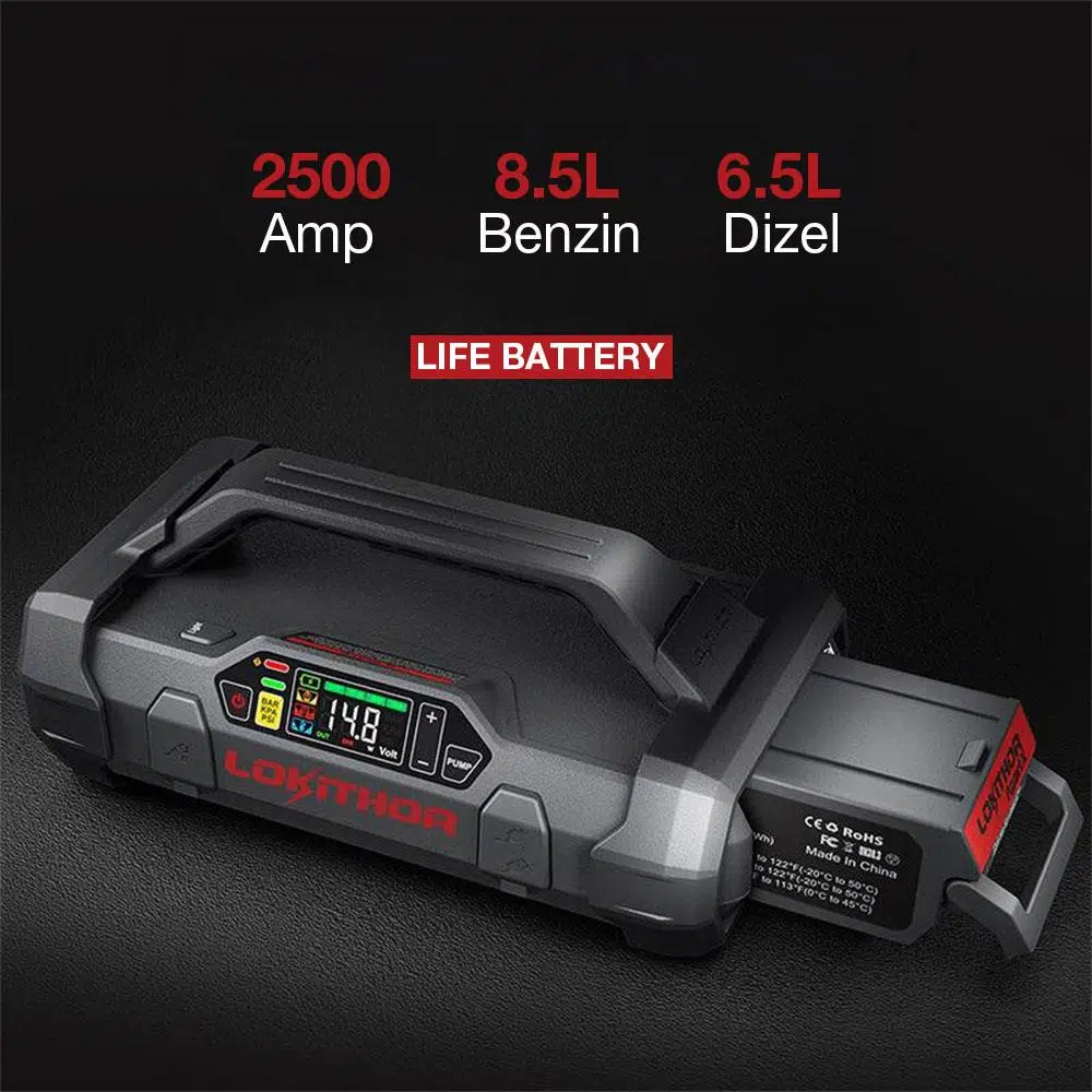 Lokithor APARTX2500 12V 2500Amp LiFePO4 Akıllı Akü Takviye + Pompa + Powerbank + Led Lamba Lokithor APARTX2500 12V 2500Amp LiFePO4 Akıllı Akü Takviye + Pompa + Powerbank + Led Lamba