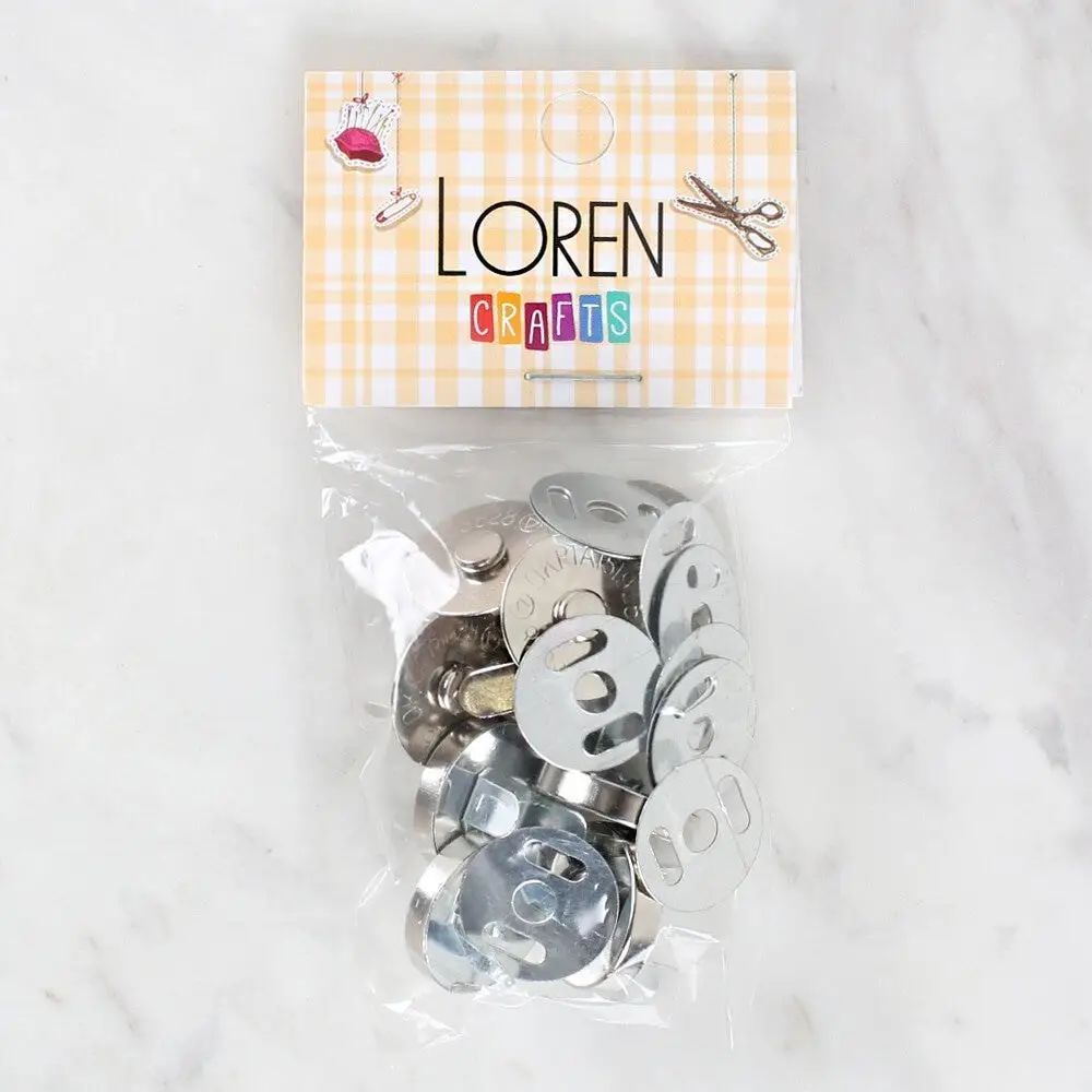 Loren Manyetik Mat Gümüş Metal 5 li Çıt Çıt Set Loren Manyetik Mat Gümüş Metal 5 li Çıt Çıt Set