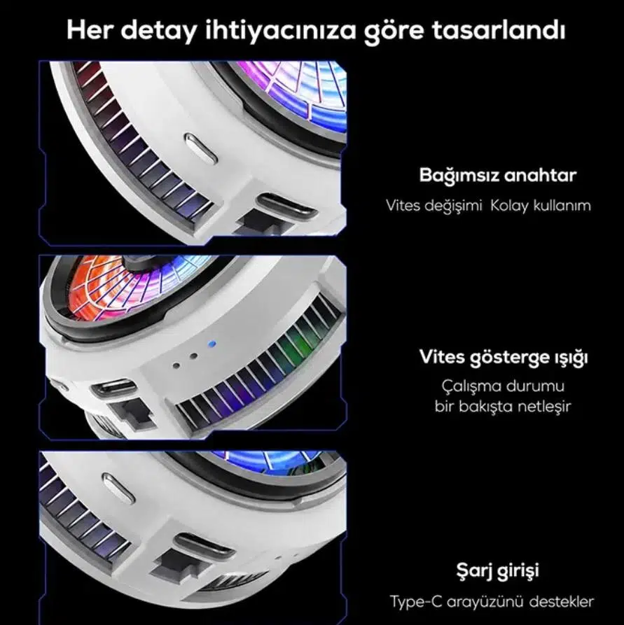 Zhltools CX20 Manyetik Telefon Soğutucu | 20W TEC Yarı İletken Soğutma | RGB Işıklı | MagSafe Uyumlu Zhltools CX20 Manyetik Telefon Soğutucu | 20W TEC Yarı İletken Soğutma | RGB Işıklı | MagSafe Uyumlu