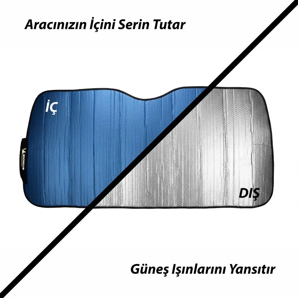 Michelin MC3001AZ 150x70cm Universal Balonlu Premium Ön Cam Güneşliği Michelin MC3001AZ 150x70cm Universal Balonlu Premium Ön Cam Güneşliği