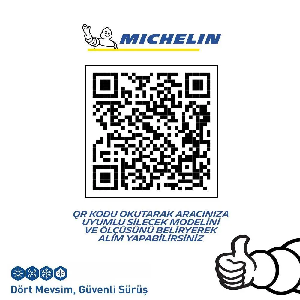 Michelin Rainforce™ MCR350 35CM 1 Adet Universal Telli Hibrit Arka Silecek Michelin Rainforce™ MCR350 35CM 1 Adet Universal Telli Hibrit Arka Silecek