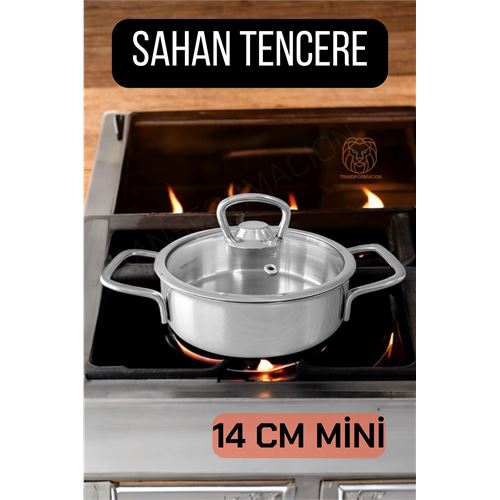 ModaCar Kapaklı Sahan Tencere 14 cm Mini Paslanmaz Çelik ModaCar Kapaklı Sahan Tencere 14 cm Mini Paslanmaz Çelik