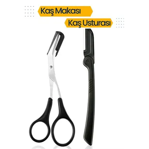 Zhltools Taraklı Kaş Makası ve Kaş Usturası Seti Zhltools Taraklı Kaş Makası ve Kaş Usturası Seti
