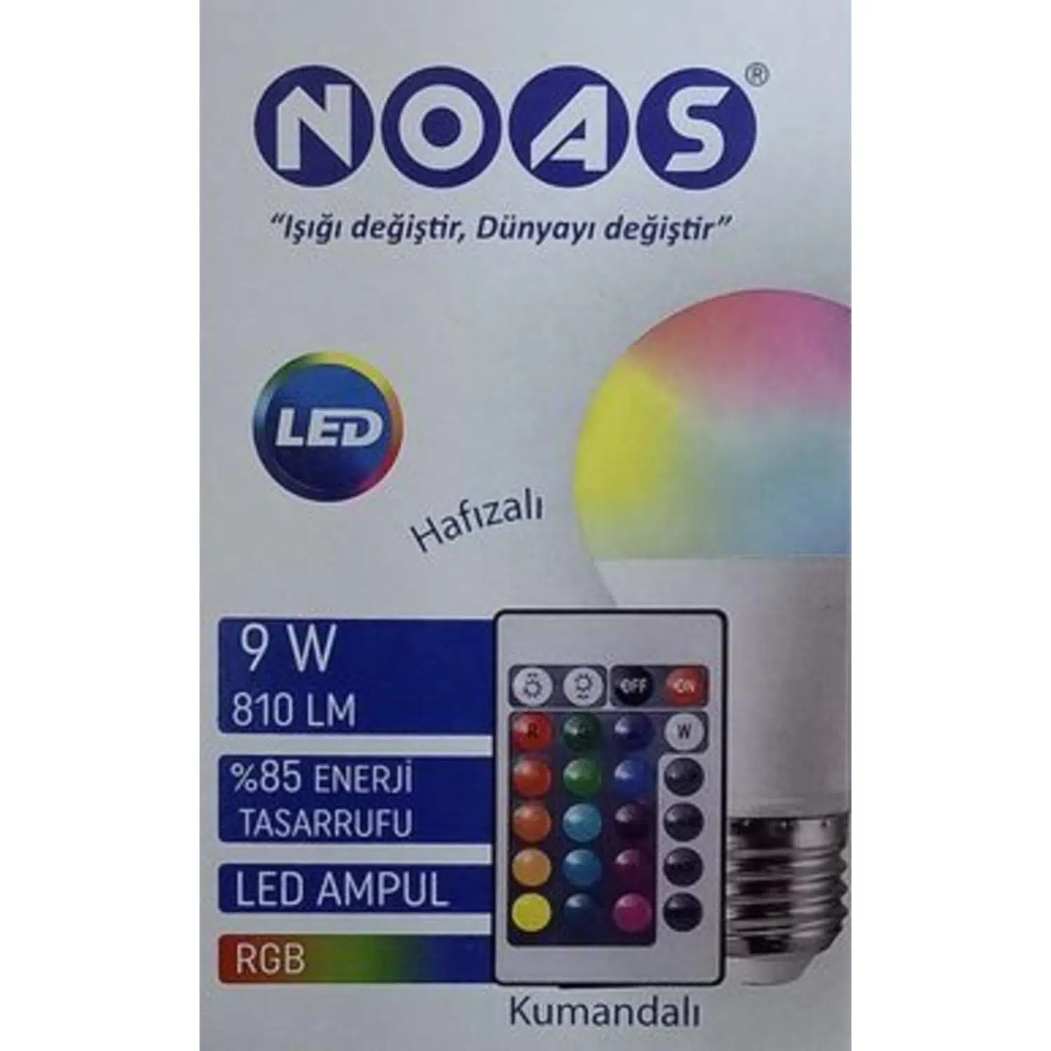 Noas Led Rgb Renk Değiştiren Kumandalı LED Ampul 9 W Noas Led Rgb Renk Değiştiren Kumandalı LED Ampul 9 W