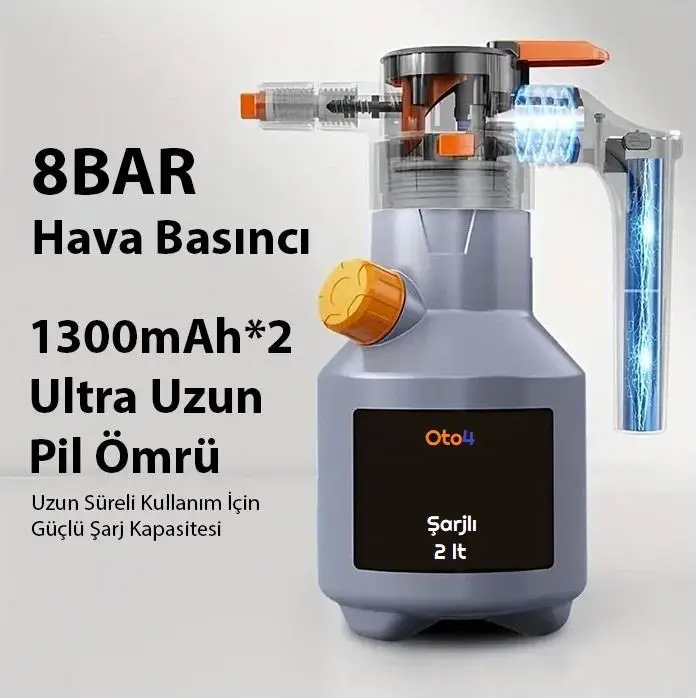 Oto4 2L Yüksek Basınçlı Şarjlı Köpük Makinası Oto Yıkama Pompası Köpük Püskürtücü Oto4 2L Yüksek Basınçlı Şarjlı Köpük Makinası Oto Yıkama Pompası Köpük Püskürtücü