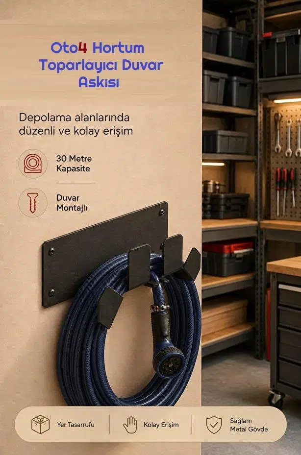 Oto4 Duvar Tipi Hortum Askısı Metal Bahçe Hortumu Tutucu 30 Metre Kapasiteli Dış Mekan Hortum Toparlayıcı Askı Oto4 Duvar Tipi Hortum Askısı Metal Bahçe Hortumu Tutucu 30 Metre Kapasiteli Dış Mekan Hortum Toparlayıcı Askı