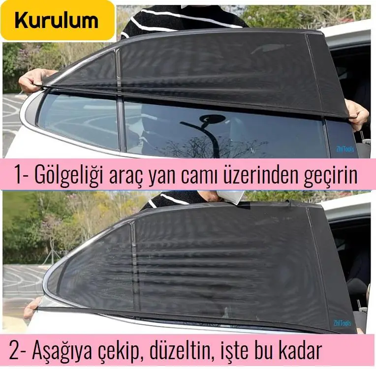 Zhltools Otomobil Yan Cam perdesi Oto Güneşlik 2 Adet Zhltools Otomobil Yan Cam perdesi Oto Güneşlik 2 Adet