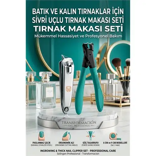 Profesyonel Tırnak Makası Seti | Kalın ve Batık Tırnaklar İçin Çelik Çözüm (2'li) 723195