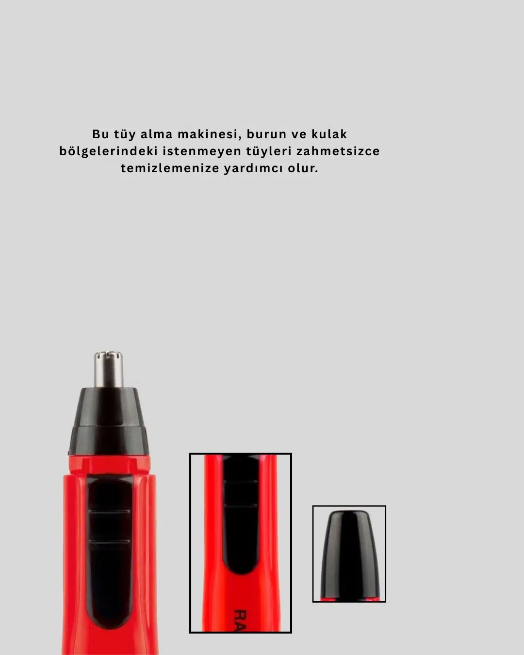Raks Kırmızı Tüy Temizleme Cihazı Kulak Burun Pilli Ergonomik Raks Kırmızı Tüy Temizleme Cihazı Kulak Burun Pilli Ergonomik