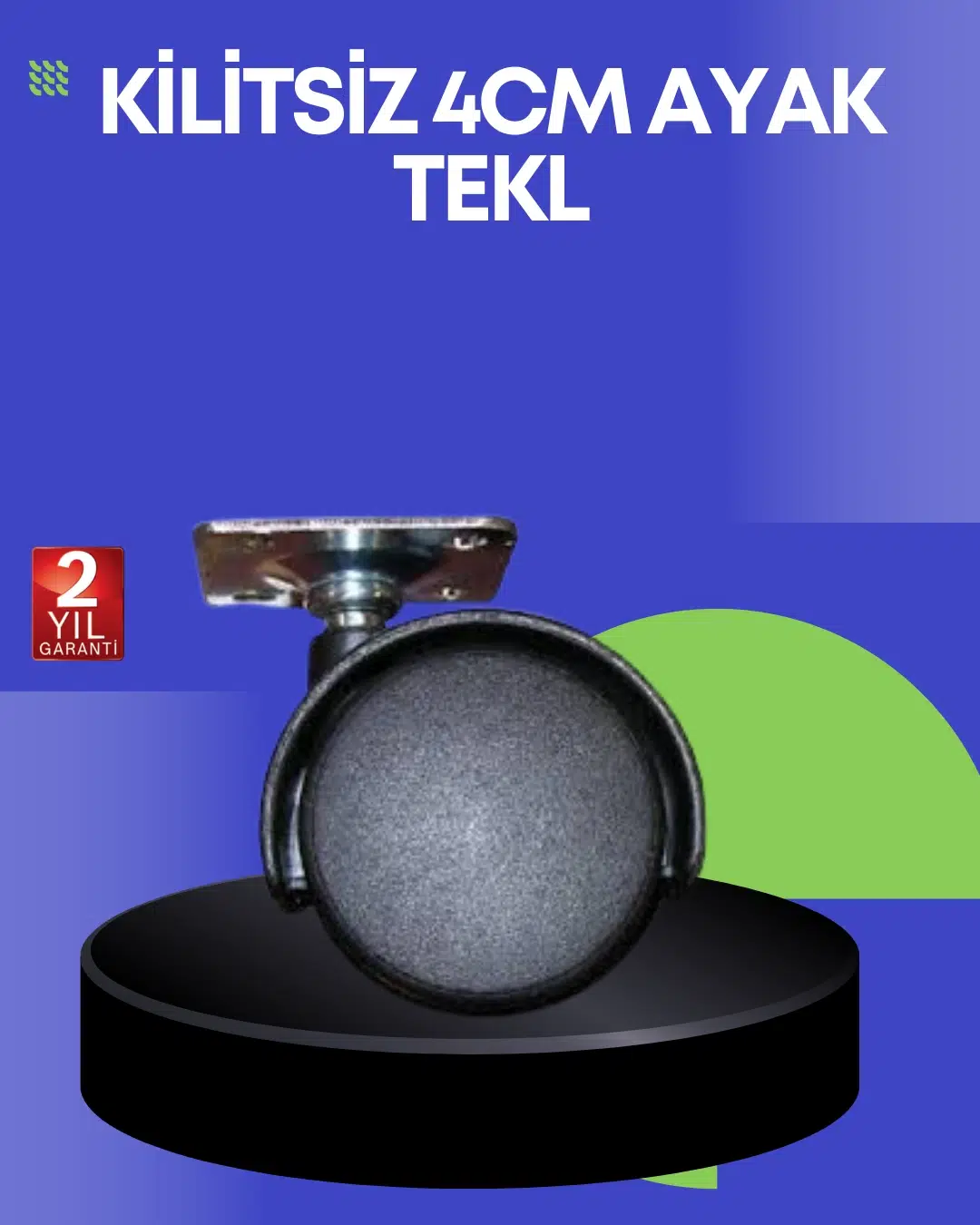Sehpa Ve Ekipmanlar İçin 4 Cm Kilitsiz Ayak Tekli