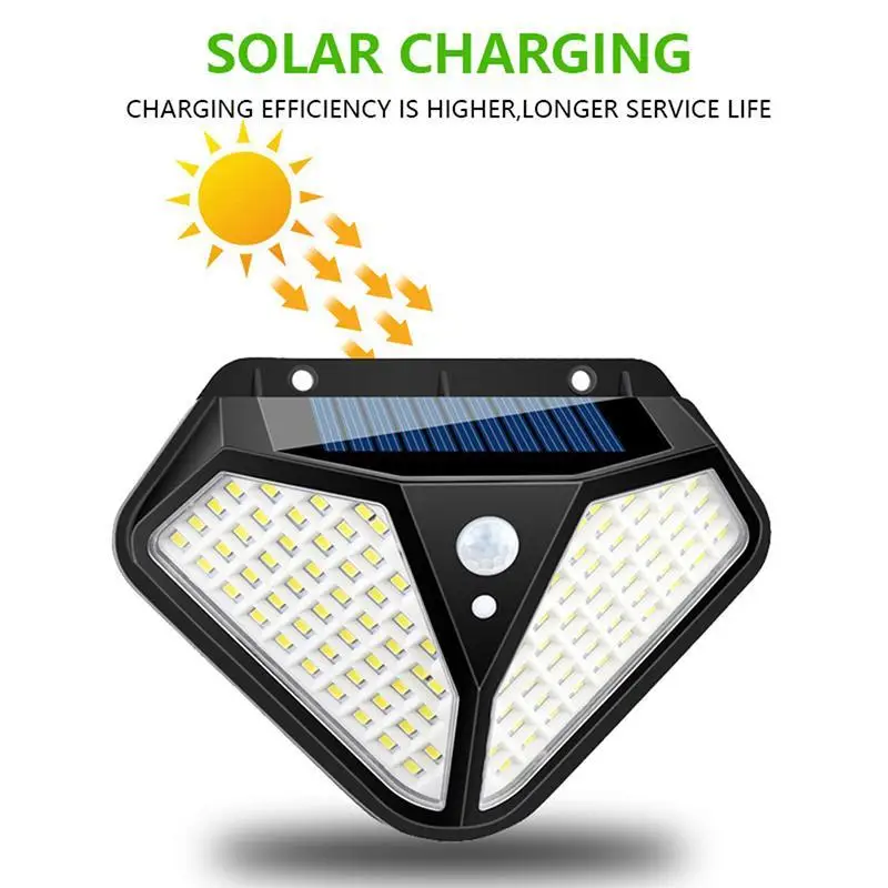 Sensörlü Solar Dış Mekan 102 Ledli Bahçe Lamba Sensörlü Solar Dış Mekan 102 Ledli Bahçe Lamba