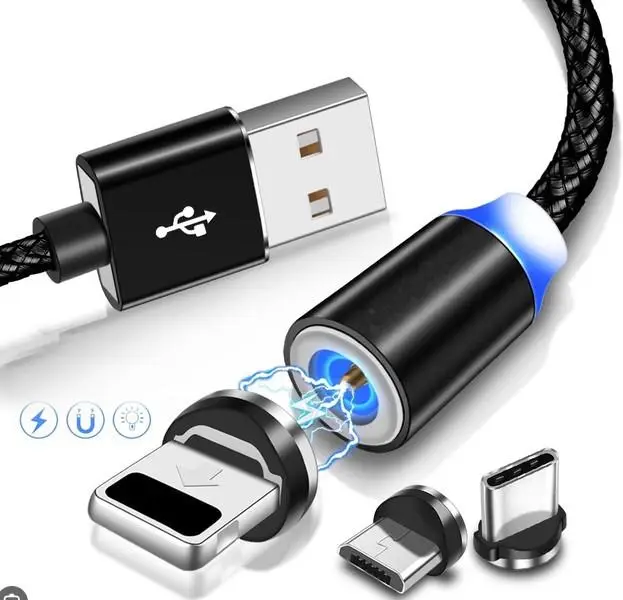 SepeteGelsin Mıknatıs Uçlu Şarj Kablosu 100Cm Type-C, Mikro Usb ve Lightnin 3 Farklı Uç Bir Arada Siyah SepeteGelsin Mıknatıs Uçlu Şarj Kablosu 100Cm Type-C, Mikro Usb ve Lightnin 3 Farklı Uç Bir Arada Siyah