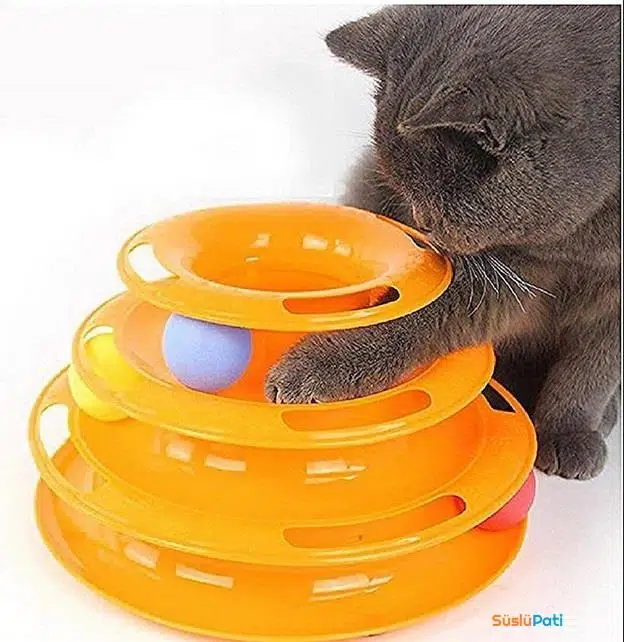 Süslüpati Toplu Yuvarlak 3 Katlı Şirin Kedi Oyuncağı Süslüpati Toplu Yuvarlak 3 Katlı Şirin Kedi Oyuncağı