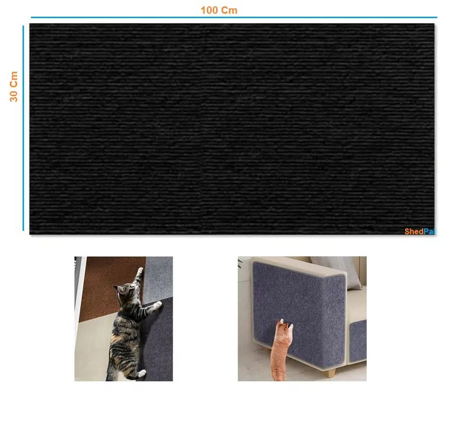 Shed Pal Yapışkanlı Kedi Tırmalama Halısı 100x30Cm Siyah Shed Pal Yapışkanlı Kedi Tırmalama Halısı 100x30Cm Siyah
