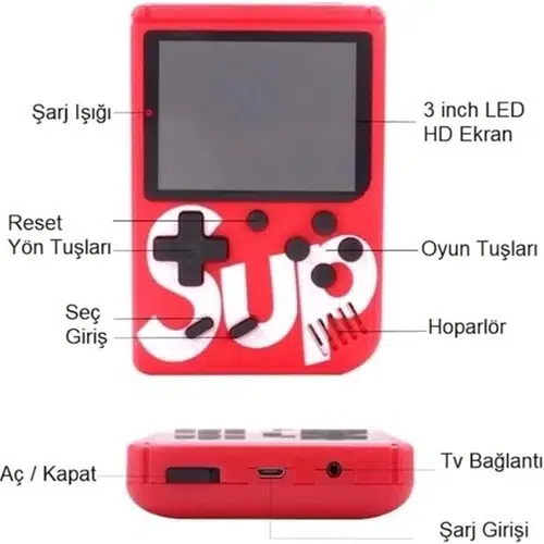 Sup 400 Nostalji Oyunlu Taşınabilir Retro Mini Atari Gameboy ALL-36165 Sup 400 Nostalji Oyunlu Taşınabilir Retro Mini Atari Gameboy ALL-36165
