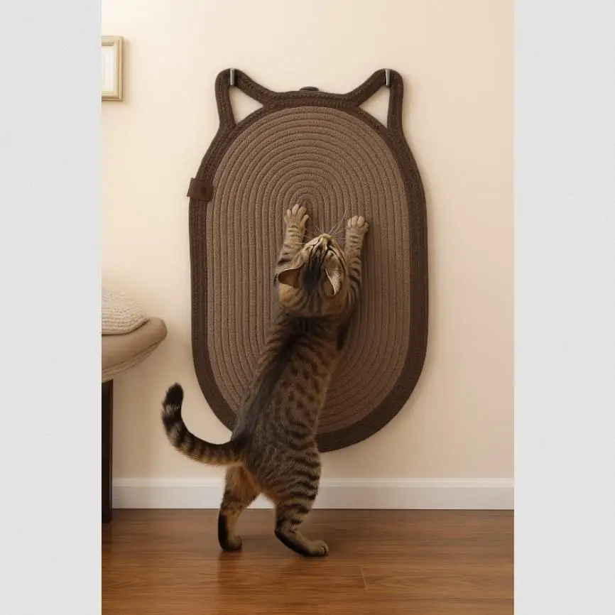 Süslüpati Dekoratif Kedi Kulaklı Kedi Tırmalama Paspası Süslüpati Dekoratif Kedi Kulaklı Kedi Tırmalama Paspası
