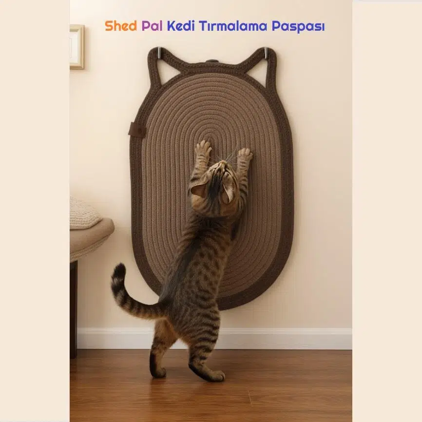 Shed Pal Dekoratif Kedi Kulaklı Kedi Tırmalama Paspası