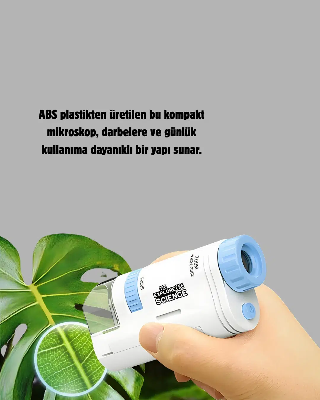 Taşınabilir Mini Mikroskop Led Işıklı 80x–200x Büyütmeli Ve Odak Ayarlı Taşınabilir Mini Mikroskop Led Işıklı 80x–200x Büyütmeli Ve Odak Ayarlı