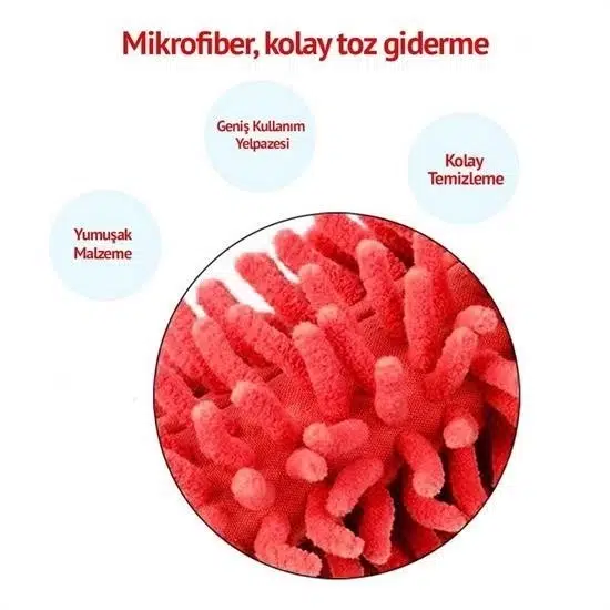 Teleskopik Mikrofiber Pratik Uzayabilen Toz Alma Fırçası Aparatı Teleskopik Mikrofiber Pratik Uzayabilen Toz Alma Fırçası Aparatı