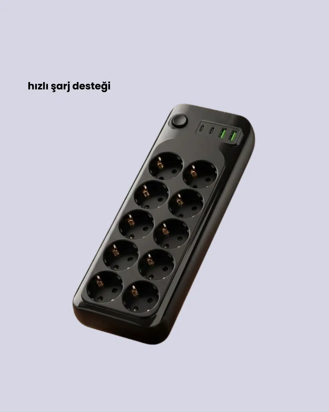 Termal Akım Korumalı 10’lu Grup Priz Usb Type-c Hızlı Şarj 2500w 2m Kablo Termal Akım Korumalı 10’lu Grup Priz Usb Type-c Hızlı Şarj 2500w 2m Kablo