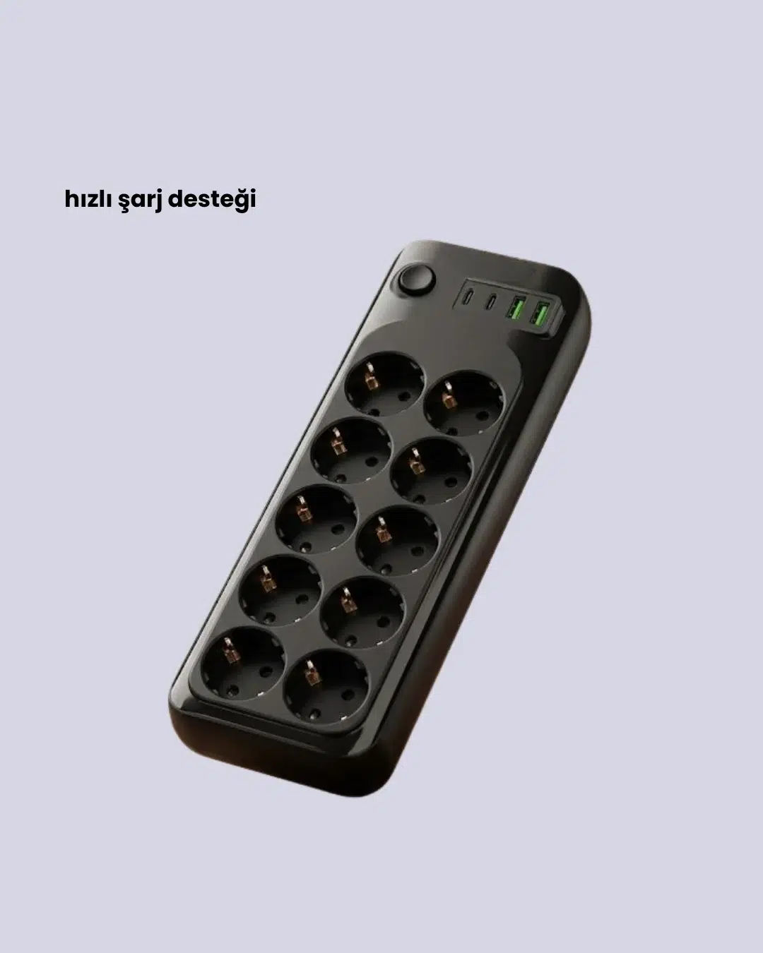 Termal Akım Korumalı 10’lu Grup Priz Usb Type-c Hızlı Şarj 2500w 2m Kablo Termal Akım Korumalı 10’lu Grup Priz Usb Type-c Hızlı Şarj 2500w 2m Kablo