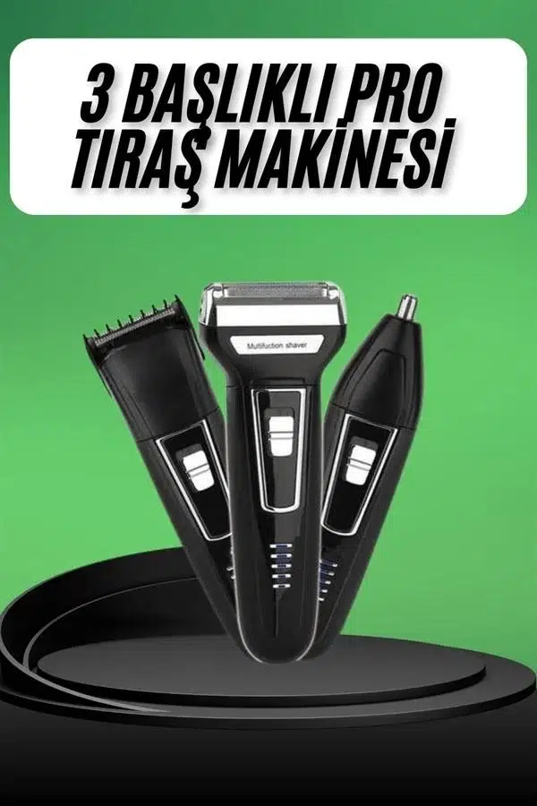 Tıraş Makinesi 3 Başlıklı T Başlıklı Hassas Ciltlere Özel Saç Sakal Vücut Kulak Ve Burun Tıraş Makinesi 3 Başlıklı T Başlıklı Hassas Ciltlere Özel Saç Sakal Vücut Kulak Ve Burun