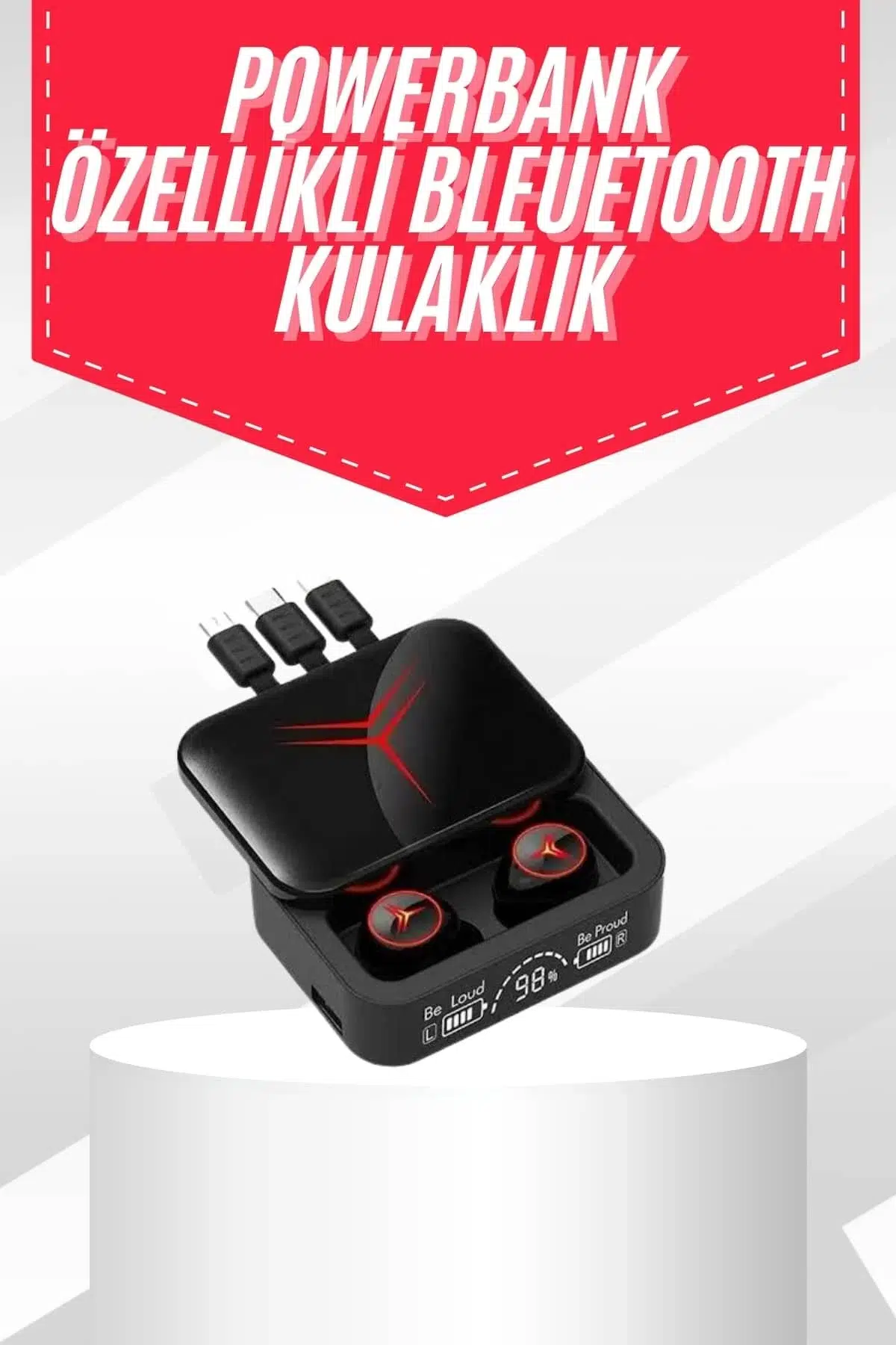 Tws Powerbank Kutulu Dijital Göstergeli Bluetooth Kulaklık Kablosuz Kulakiçi Kulaklık Tws Powerbank Kutulu Dijital Göstergeli Bluetooth Kulaklık Kablosuz Kulakiçi Kulaklık