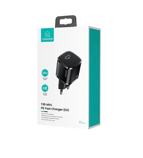 USAMS T36 20W Mini PD Hızlı Şarj Aleti 20W USB-C Güç Adaptörü USAMS T36 20W Mini PD Hızlı Şarj Aleti 20W USB-C Güç Adaptörü