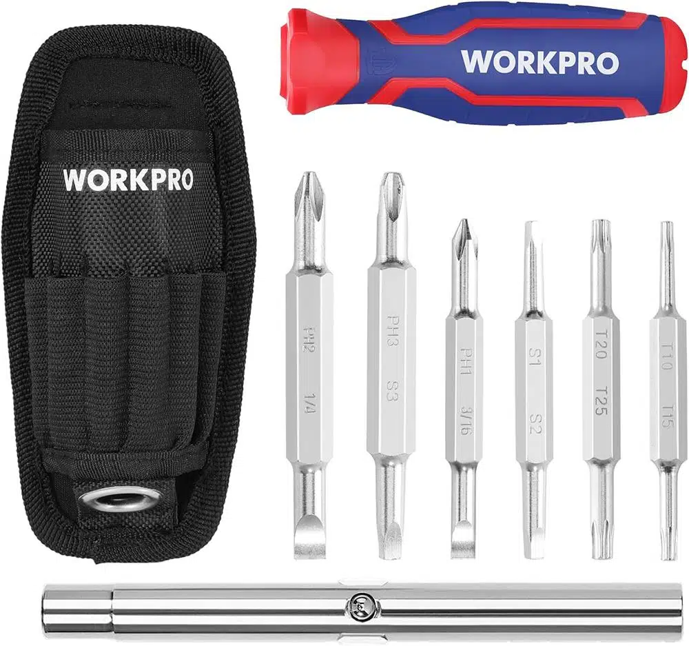 WORKPRO WP221306 15-IN-1 Çok Fonksiyonlu Değişken Uçlu Profesyonel Tornavida Seti + Bel Askı Kılıfı WORKPRO WP221306 15-IN-1 Çok Fonksiyonlu Değişken Uçlu Profesyonel Tornavida Seti + Bel Askı Kılıfı