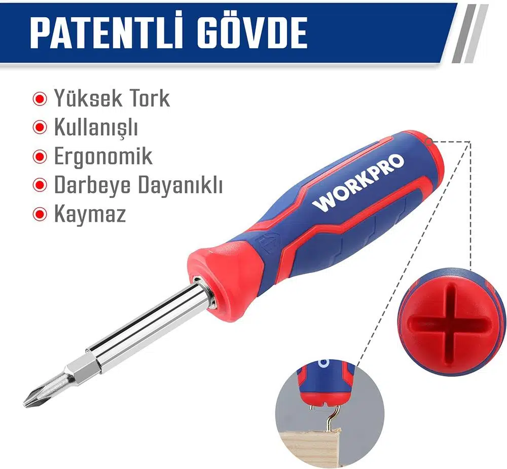 WORKPRO WP221306 15-IN-1 Çok Fonksiyonlu Değişken Uçlu Profesyonel Tornavida Seti + Bel Askı Kılıfı WORKPRO WP221306 15-IN-1 Çok Fonksiyonlu Değişken Uçlu Profesyonel Tornavida Seti + Bel Askı Kılıfı