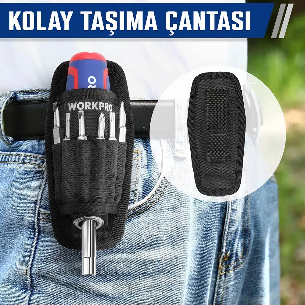WORKPRO WP221306 15-IN-1 Çok Fonksiyonlu Değişken Uçlu Profesyonel Tornavida Seti + Bel Askı Kılıfı WORKPRO WP221306 15-IN-1 Çok Fonksiyonlu Değişken Uçlu Profesyonel Tornavida Seti + Bel Askı Kılıfı