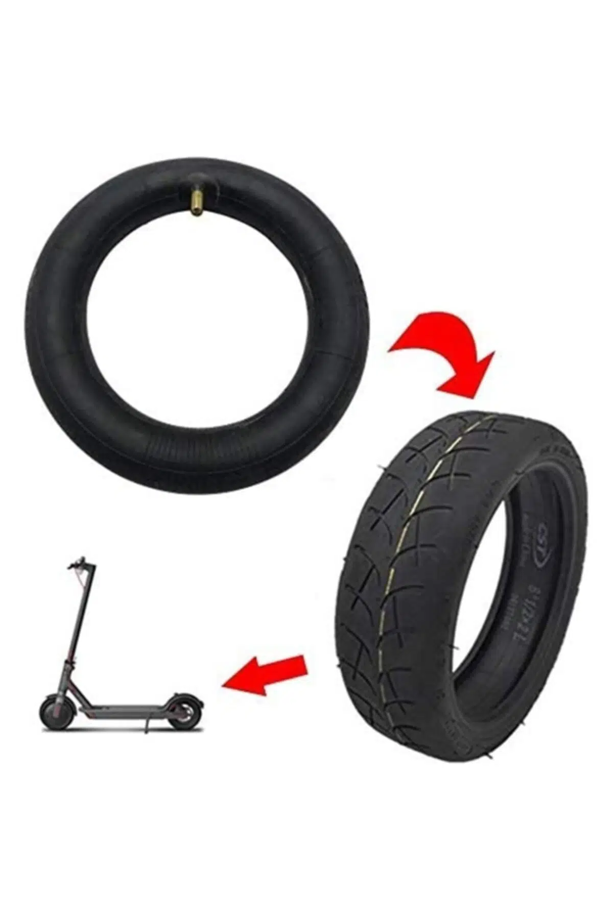 Xiaomi Mijia Pro Elektrikli Scooter Için 8.5 Inch Iç Lastik Siyah Xiaomi Mijia Pro Elektrikli Scooter Için 8.5 Inch Iç Lastik Siyah