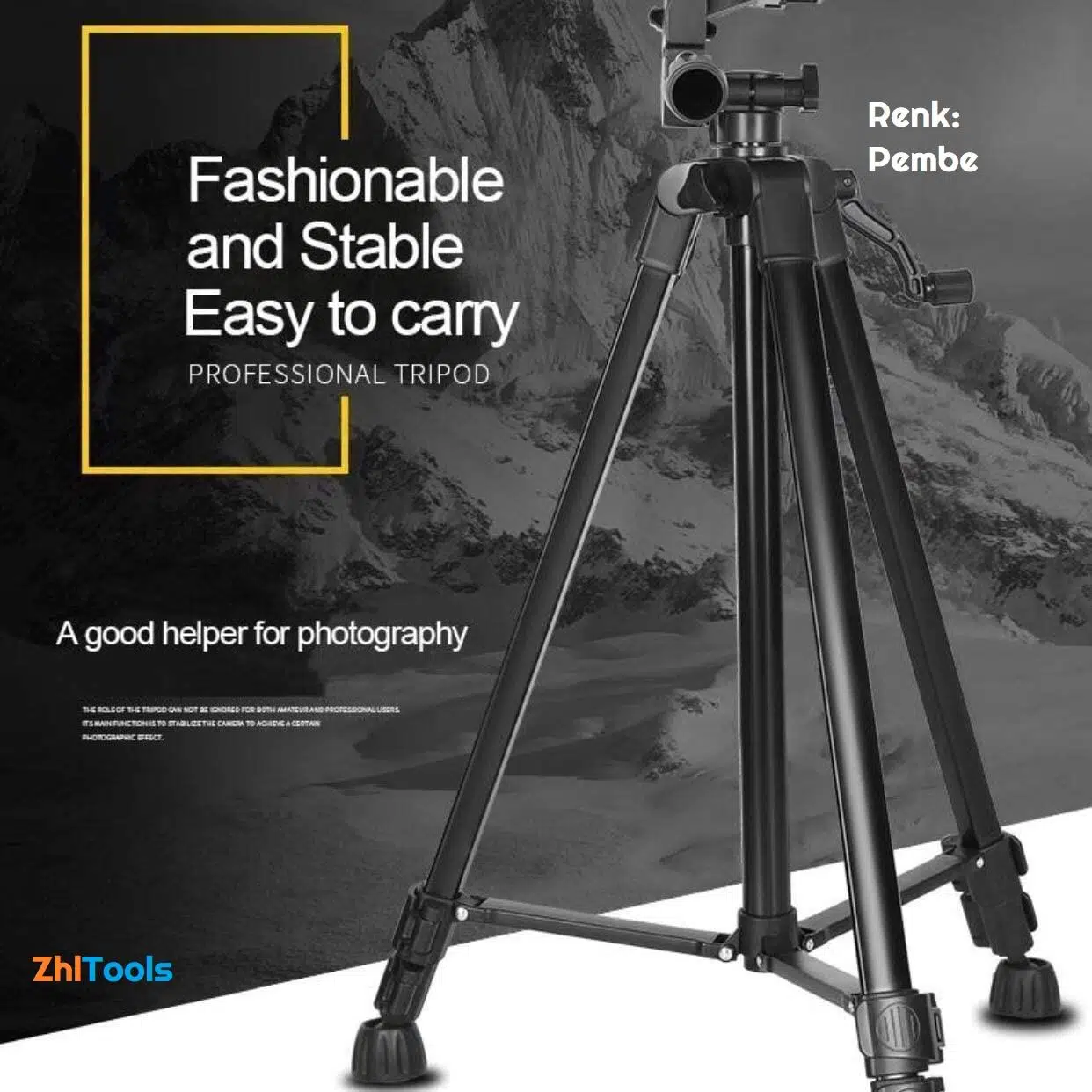 Zhltools 140Cm Aliminyum Hafif Gövdeli Su Terazili Tripod Pembe Zhltools 140Cm Aliminyum Hafif Gövdeli Su Terazili Tripod Pembe