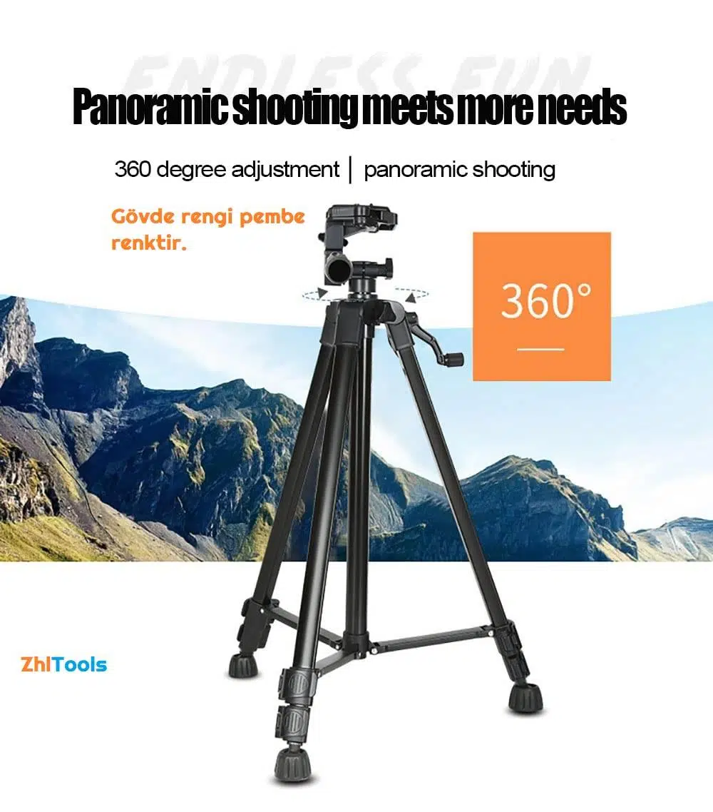 Zhltools 140Cm Aliminyum Hafif Gövdeli Su Terazili Tripod Pembe Zhltools 140Cm Aliminyum Hafif Gövdeli Su Terazili Tripod Pembe