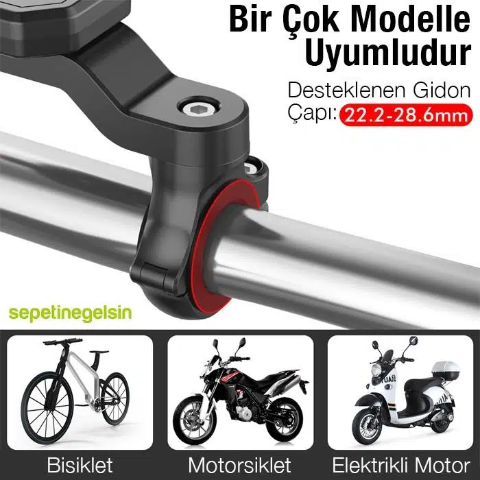 Sepetinegelsin 146A 360 Derece Dönen Bisiklet Gidonu Telefon Tutucu Stand Sepetinegelsin 146A 360 Derece Dönen Bisiklet Gidonu Telefon Tutucu Stand