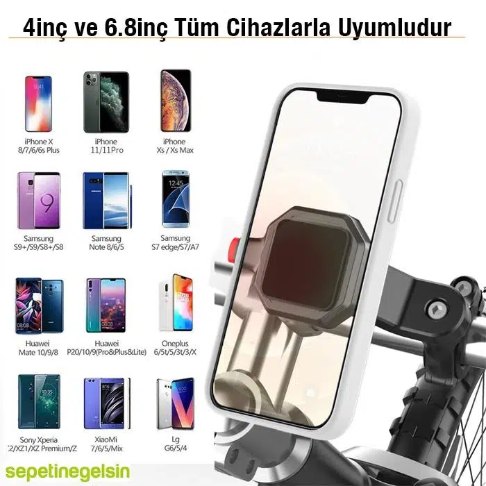 Sepetinegelsin 146A 360 Derece Dönen Bisiklet Gidonu Telefon Tutucu Stand Sepetinegelsin 146A 360 Derece Dönen Bisiklet Gidonu Telefon Tutucu Stand