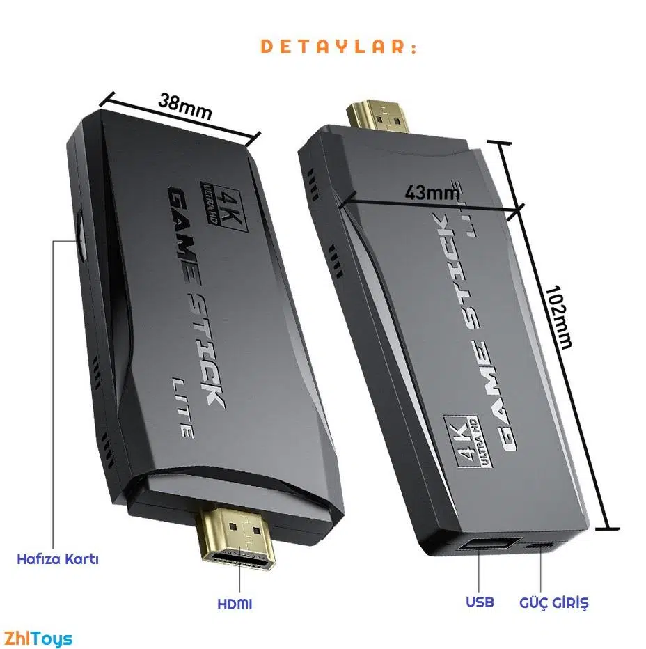 Zhltoys Tv Atari 4K HDMI Game Stıck 20000 Oyunlu Nostalji Atari 2 Kollu Game Stick Zhltoys Tv Atari 4K HDMI Game Stıck 20000 Oyunlu Nostalji Atari 2 Kollu Game Stick