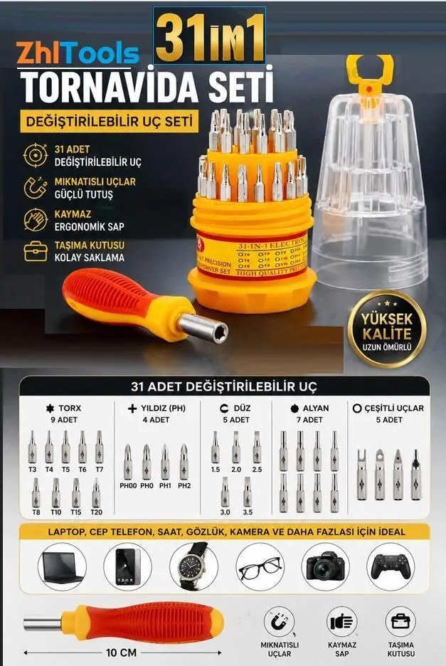 Zhltools 31 Parça Hassas Tornavida Seti Zhltools 31 Parça Hassas Tornavida Seti